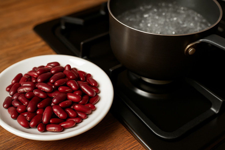 Đậu thận đỏ phải được ngâm kỹ và nấu chín đúng cách để loại bỏ độc tố lectin.