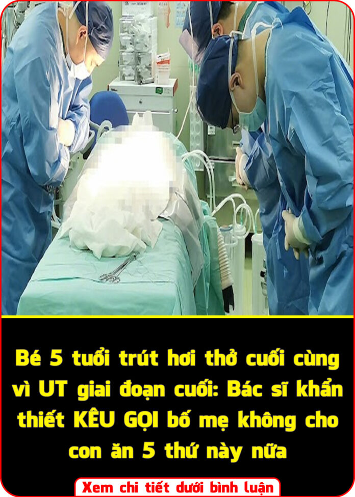 Bé 5 tuổi trút hơi thở cuối cùng vì UT giai đoạn cuối Bác sĩ khẩn thiết KÊU GỌI bố mẹ không cho con ăn 5 thứ này nữa